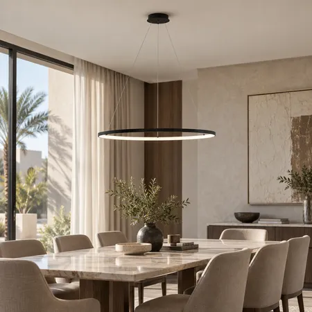 ثريا مودرن دائرية سوداء 30 واط مقاس 80 سم
