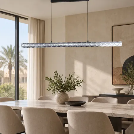 إنارة معلقة مودرن طولية سوداء 55 واط مقاس عرض 120 سم – موديل 0059
