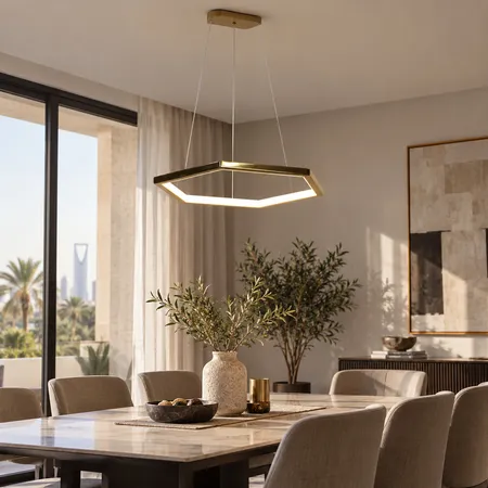 ثريا مودرن هندسية ذهبية 20 واط مقاس 40 سم