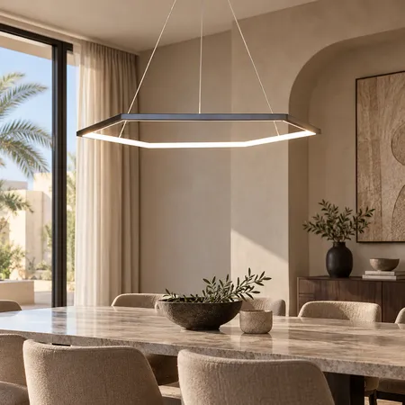 ثريا مودرن هندسية سوداء 42 واط مقاس 80 سم