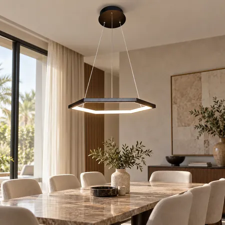 ثريا مودرن هندسية سوداء 20 واط مقاس 40 سم