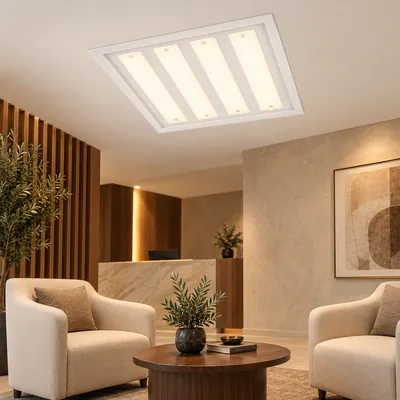 إنارة سقف دفن شرائح LED 60×60 60 واط ضوء أصفر دافئ – إضاءة مكاتب مدفونة مودرن – 000154
