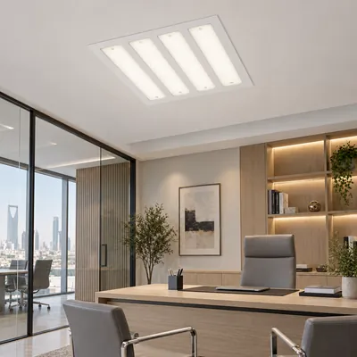 إنارة سقف دفن شرائح LED 60×60 60 واط ضوء شمسي (أبيض طبيعي) 4000K – إضاءة مكاتب مدفونة مودرن – 007771