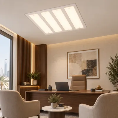 إنارة سقف دفن شرائح LED 60×60 60 واط ضوء أصفر دافئ – إضاءة مكاتب مدفونة مودرن – 387