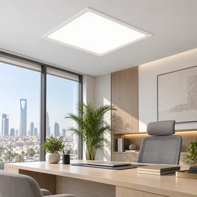 بنل سقف LED مربع 60×60 فئة 48 ضوء أبيض – إنارة مكاتب سقفية مسطحة – 61676