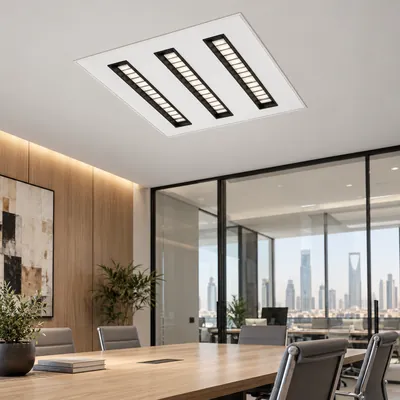 إنارة سقف عدسات LED 60×60 90 واط 4000K أبيض وأسود – إضاءة مكاتب موجهة مودرن – f101305