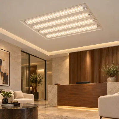 إنارة سقف عدسات LED 60×60 120 واط 3000K أبيض – إضاءة مكاتب موجهة مودرن – F101311