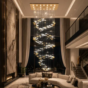 ثريا الطيور المهاجرة دبل هايت كريستال فاخر – تصميم مخصص